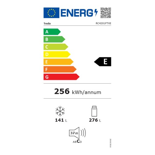 ΨΥΓΕΙΟΚΑΤΑΨΥΚΤΗΣ ΕΛΕΥΘΕΡΟΣ TESLA RC4201FTXE (185x70x70 / E / INOX / FNF / ΟΘΟΝΗ / 5ΕΤΗ ΕΓΓΥΗΣΗ)